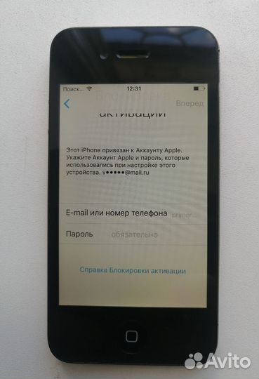 iPhone 4s модель А1387, рабочий, требует разблокир