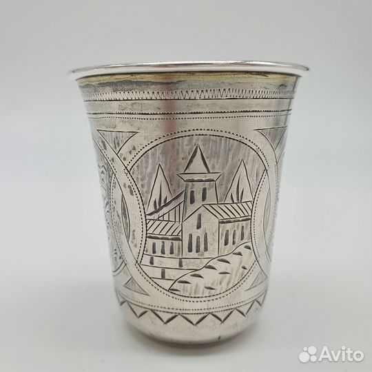 Антикварная серебряная стопка 84 пробы. 1884 год
