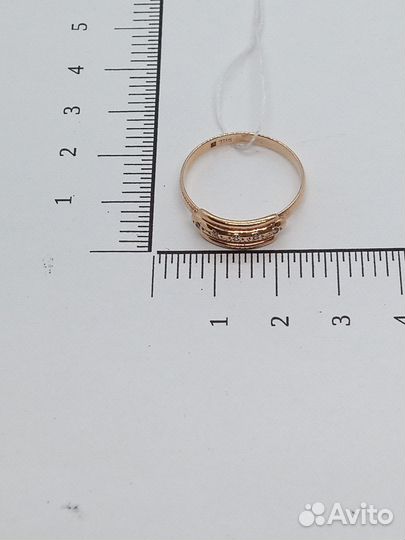 Золотое кольцо с фианитом 19,5р