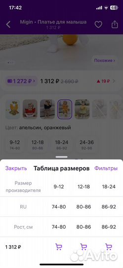 Платье для малышки 80-86 (12-18)