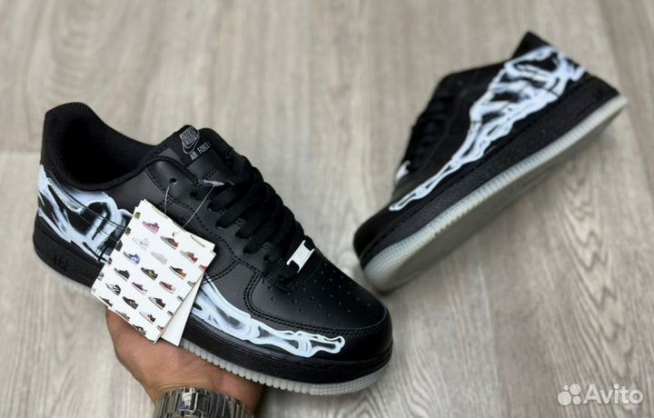 Новые кроссовки Nike Air Force 1 Skeleton black