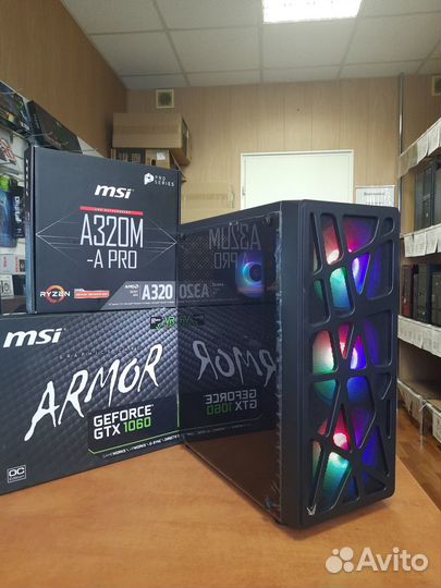 Компьютер игровой AMD Ryzen 5 4500/16G/GTX 1060 6G