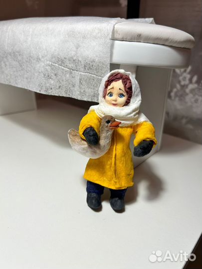 Ватная елочная игрушка ручная работа