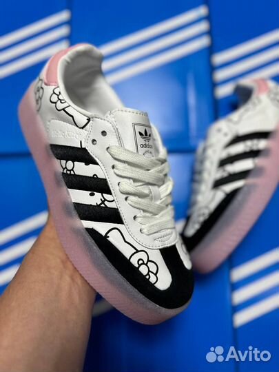 Кеды женские Adidas Samba x Hello Kitty Белые