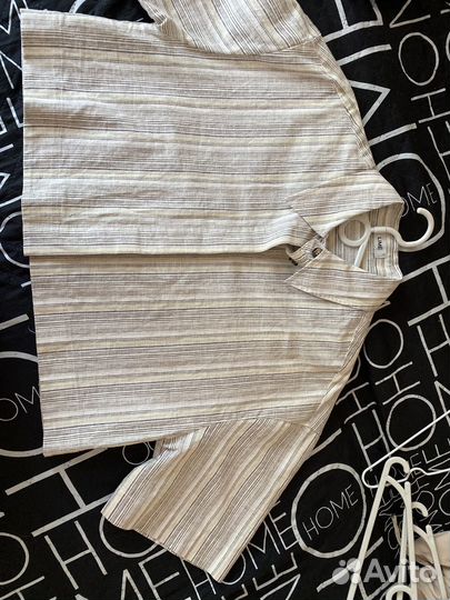 Рубашка с коротким рукавом лен