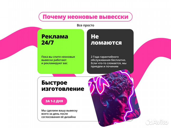 Неоновая вывеска - рост клиентов до 30%