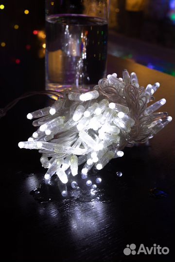 Гирлянда уличная Нить 10 метров 100 Led