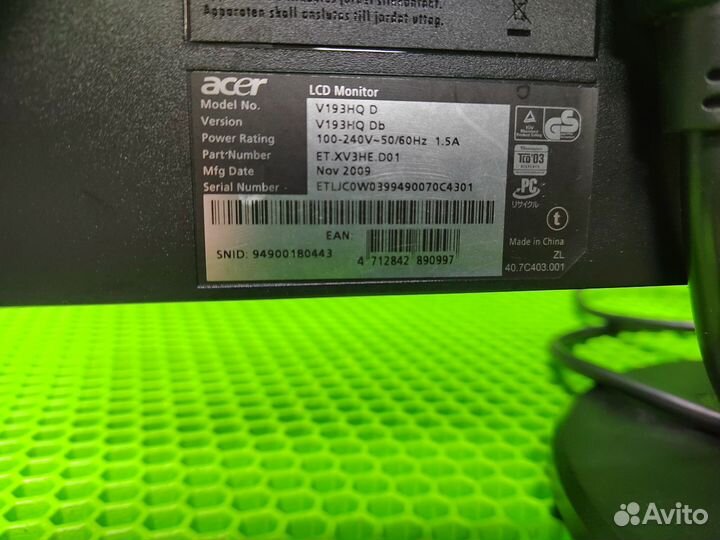 Монитор Acer V193HQ