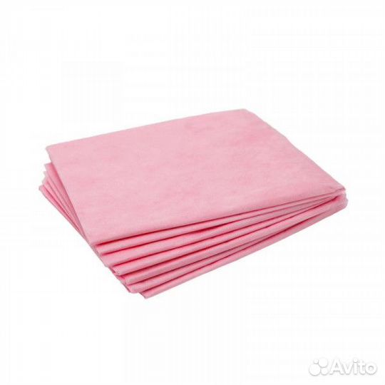 Простыни одноразовые розовые в рулоне и в сложении