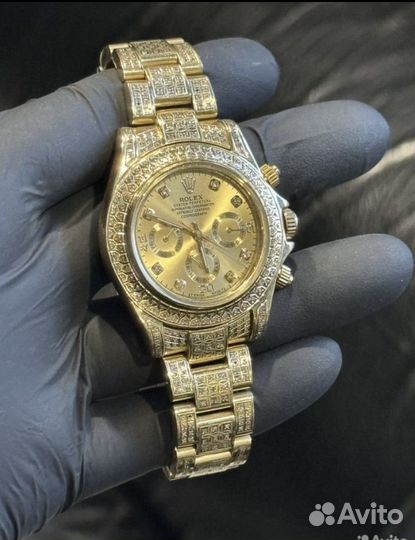 Золотые часы rolex с брильянтами