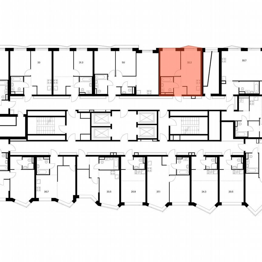 1-к. квартира, 32,2 м², 23/31 эт.