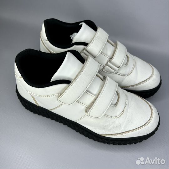 Кеды на липучке полуботинки туфли белые детские