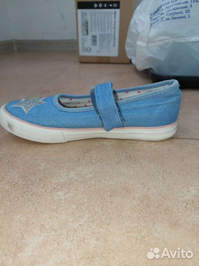 Мокасины джинсовые для девочки
