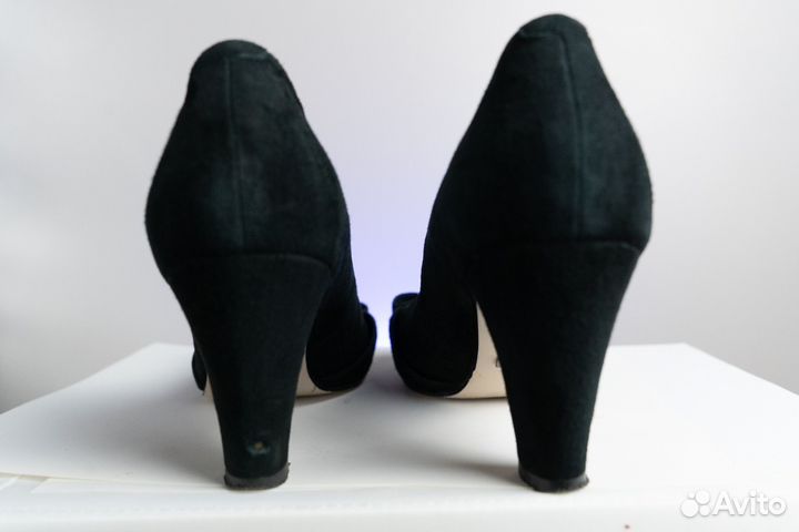 Туфли женские черные 39 натуральная замша