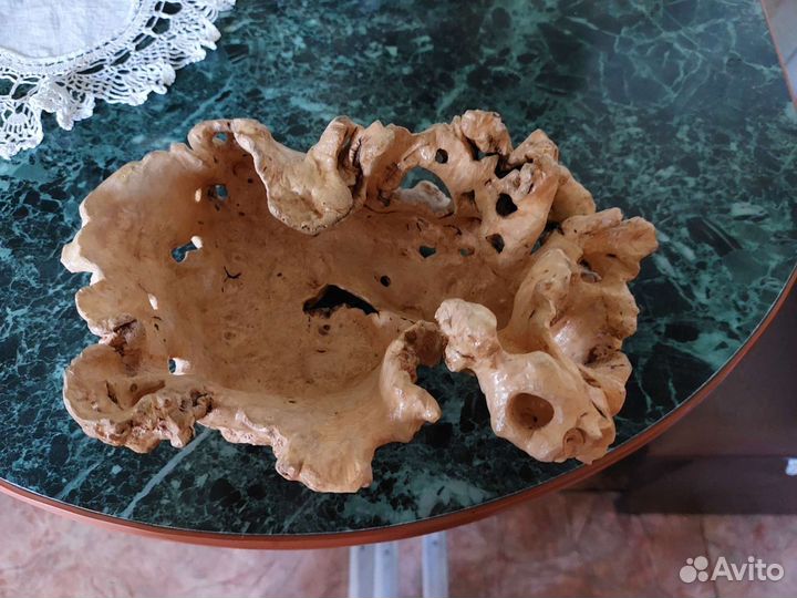 Ваза-конфетница из кленового капа ручной работы