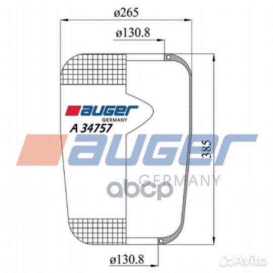 Пневмоподушка BPW,MB A 34757 auger