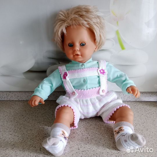 Полукомбинезон летний вязаный детский