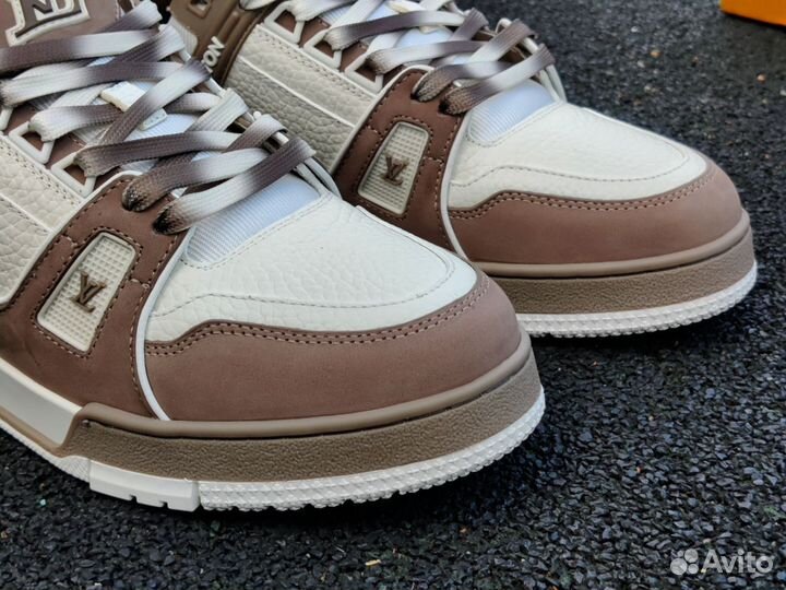 Мужские кроссовки Louis Vuitton Trainer коричневые