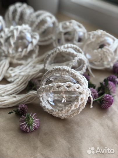 Новогодние шары макраме