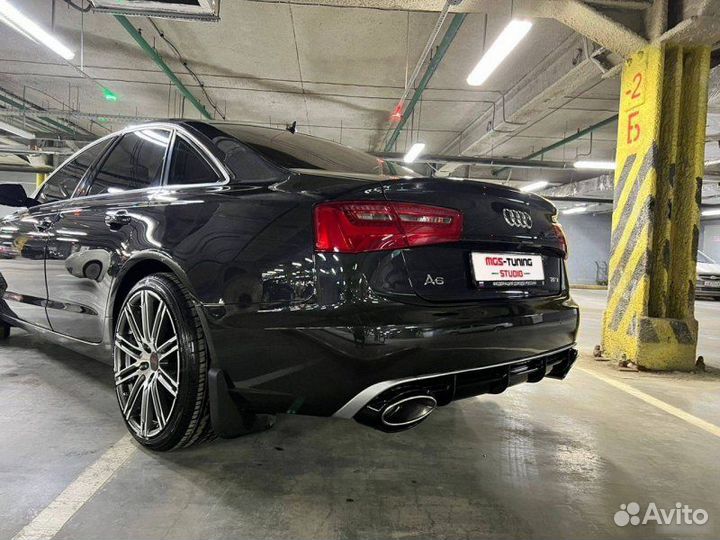 Диффузор RS6 c насадками рс6 Audi A6 C7 11-14 Ауди