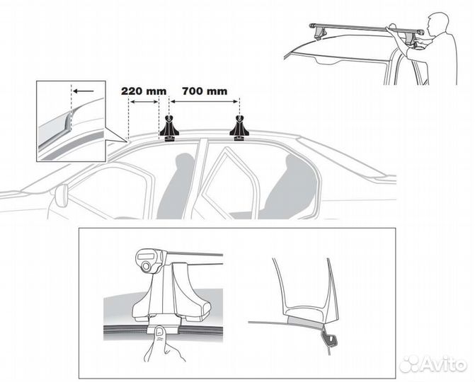 Thule kit 1170 крепления для автобагажника