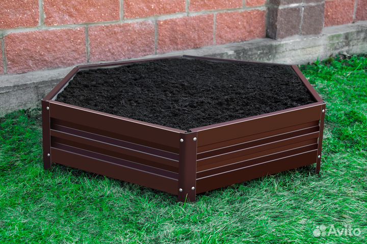 Клумба Коричневая Шестиугольная D1м