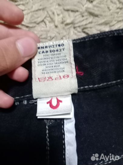 Джинсы true religion черные широкие