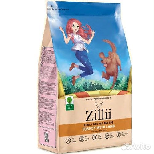 Корм 800г zillii индейка с ягненком для взрослых с