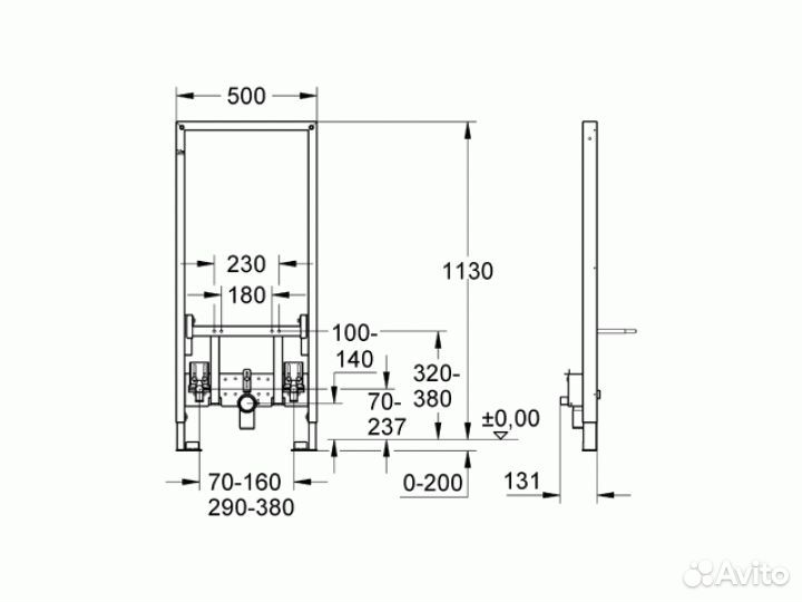 Инсталляция для раковины Grohe Rapid SL 38554001