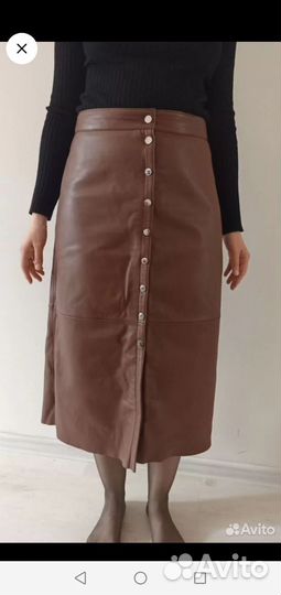 Кожаная юбка mango