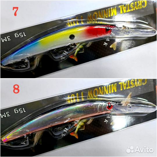 Воблеры Yo-Zuri Crystal Minnow 110