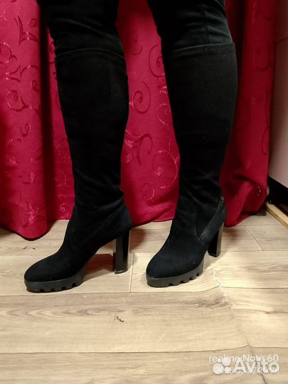 Сапоги женские демисезонные замшевые