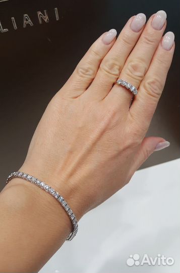 Теннисный браслет с бриллиантами 4.5ct. Италия МГУ