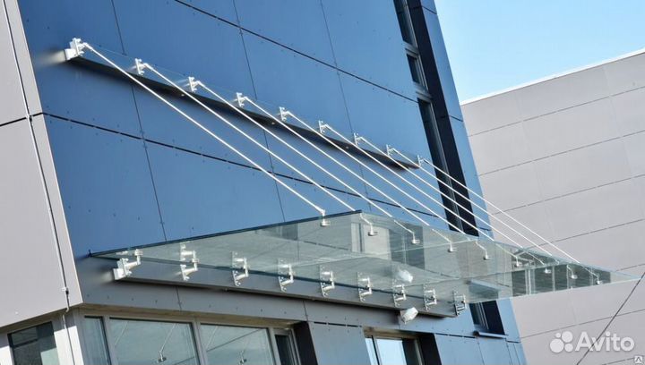 Стеклянные Козырьки на вантах