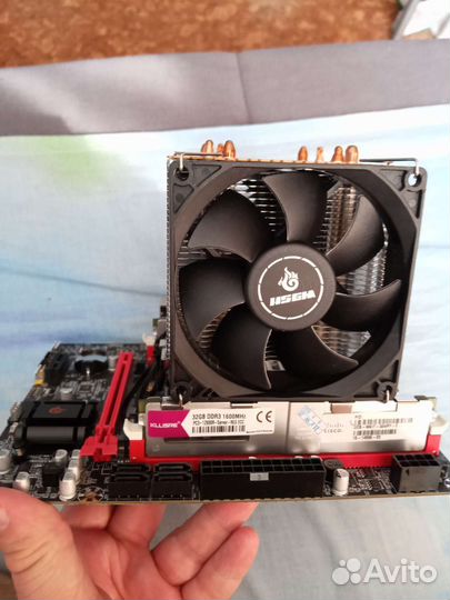 Игровой комплект (мать+проц+64 гига ддр3+кулер)