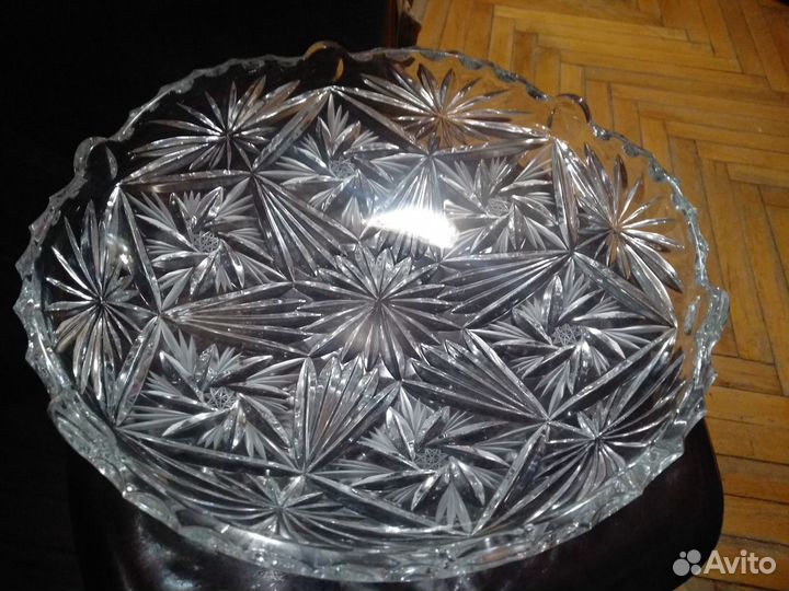 Ваза блюдо для фруктов 28 см хрусталь