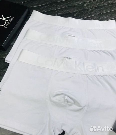 Трусы мужские боксеры белые calvin klein арт.817