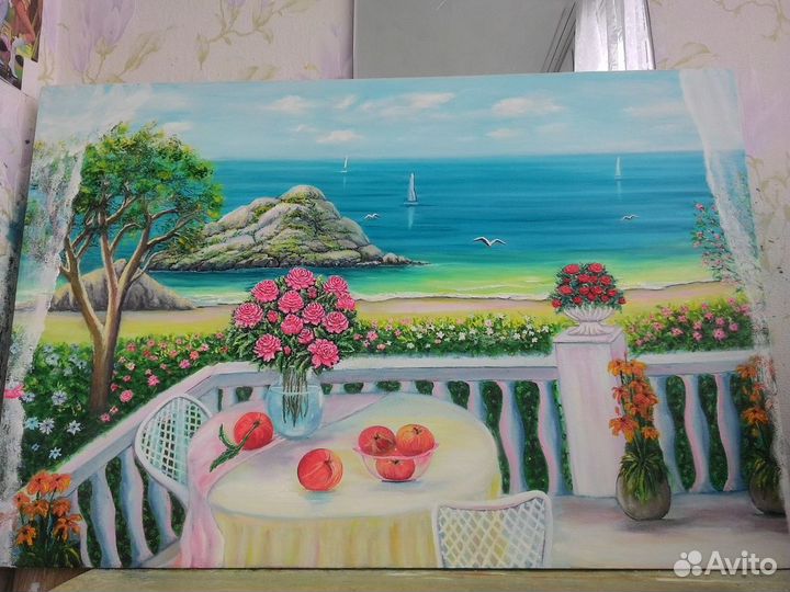 Маслом на холсте большая 90на60 с подрамником