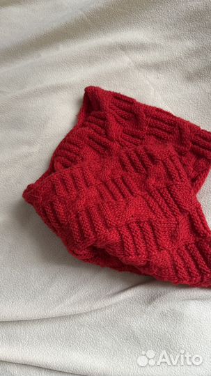 Шарф женский труба красный