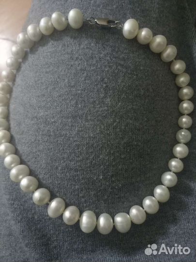 Бусы из натурального жемчуга белого