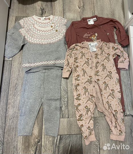 Вещи пакетом на девочку 68 74 hm для лвойняшек