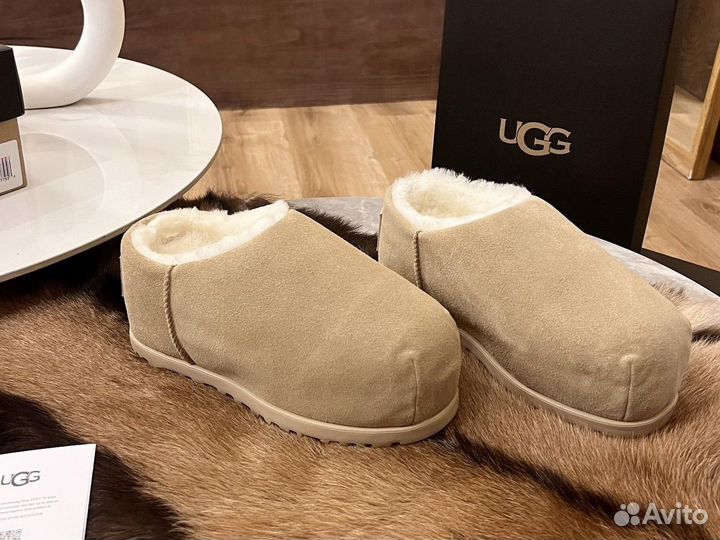 Мюли сабо тапочки UGG Pumped Slide Beige