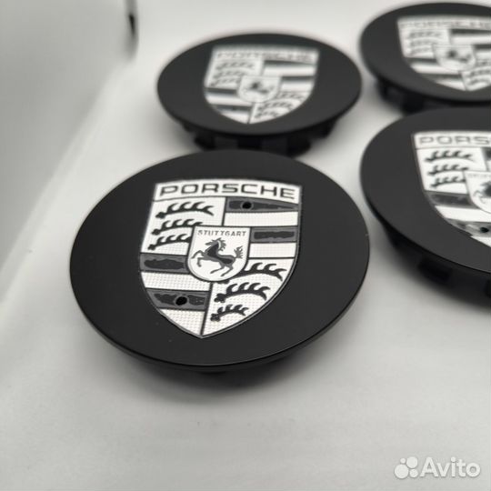 4шт Porsche колпаки для литых дисков 76мм матовые