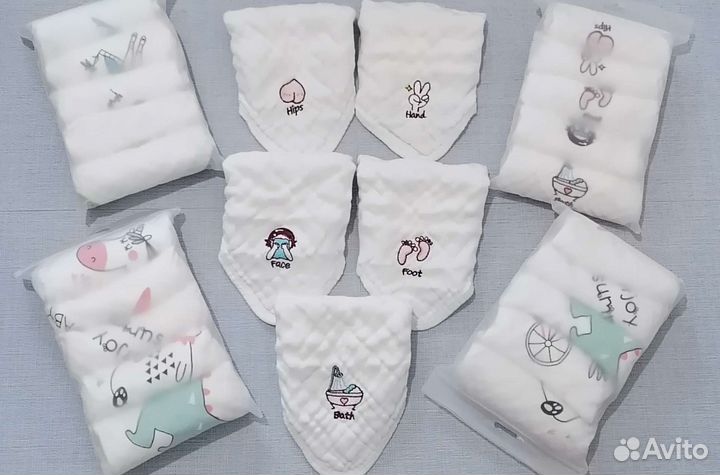 Муслиновые полотенца 30*30 новые