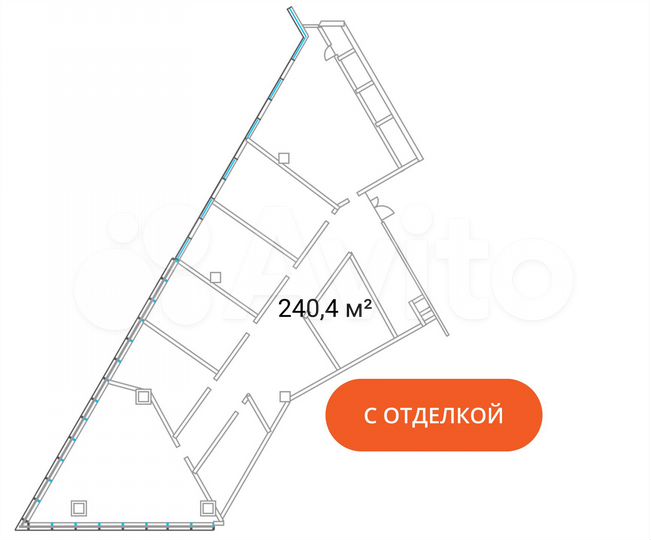 Офис 257,2 м. с отделкой. 8 кабинетов. м Планерная
