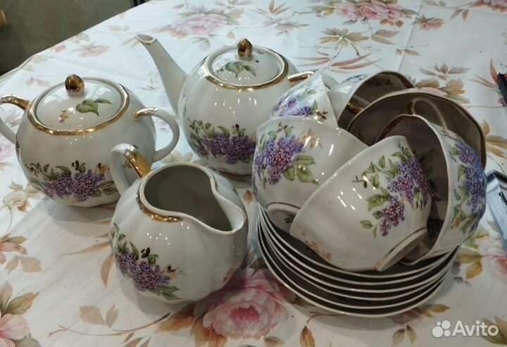 Чайный сервиз СССР дулево сирень