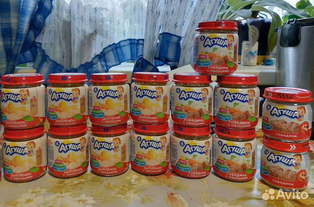 Мясное пюре и мясо с овощами Агуша