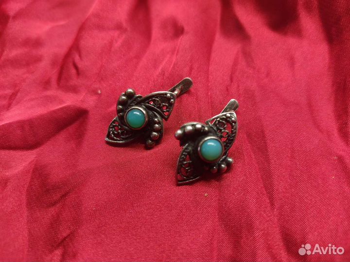 Серебряные серьги СССР
