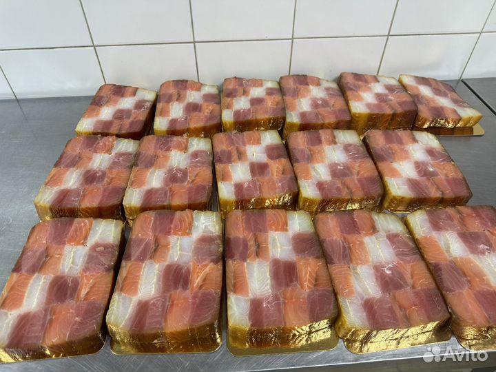 Рыбный рулет шахматный