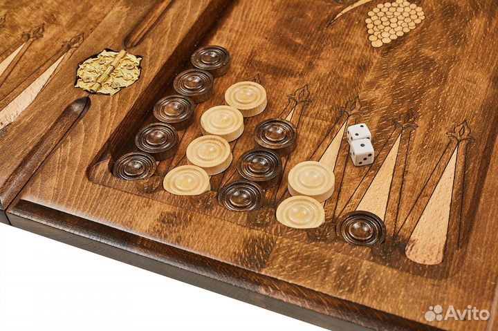 Шахматы и нарды резные Кадам 49 х 49 см Бук Армения 62459